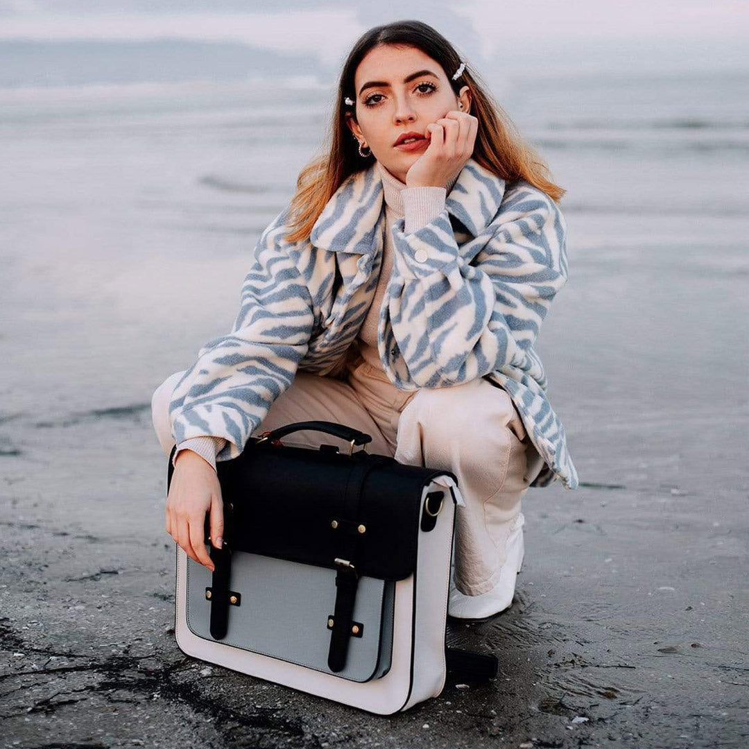 Zainetto Satchel Bicolore Chic – Stilfuld og Alsidig Lædertaske