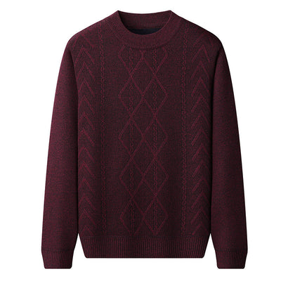 Premium | Herre kabelstrik sweater med rund hals