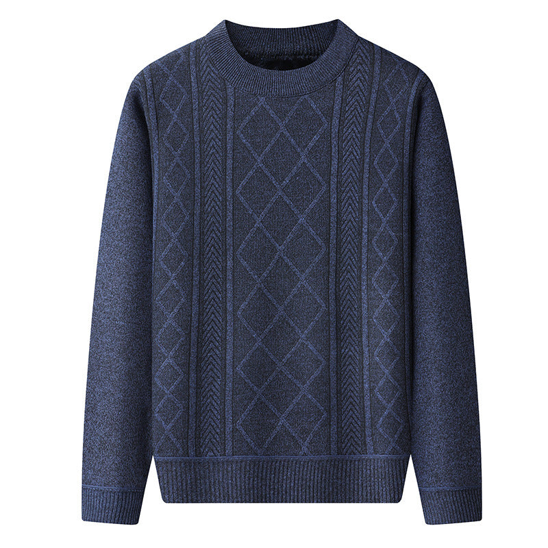 Premium | Herre kabelstrik sweater med rund hals