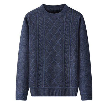 Premium | Herre kabelstrik sweater med rund hals