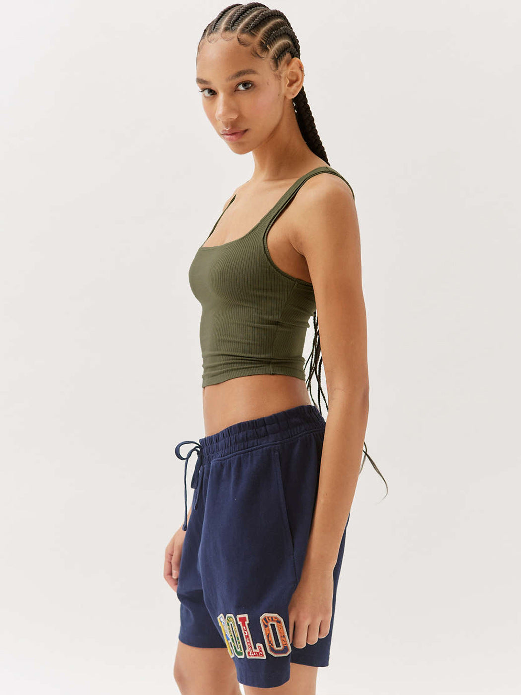 Ines | Top Fashionable Ribbed Crop Top Dame