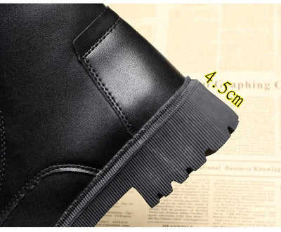 Lia | Læder støvler sort ankelstøvler vinterstøvler støvler med hæl