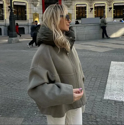 Edith | Vinterfrakke Cozy Hættetrøje Oversized Dame Frakke