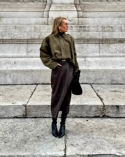 Mara I Varm Suede Læder Jakke til Dame Vinterjakke