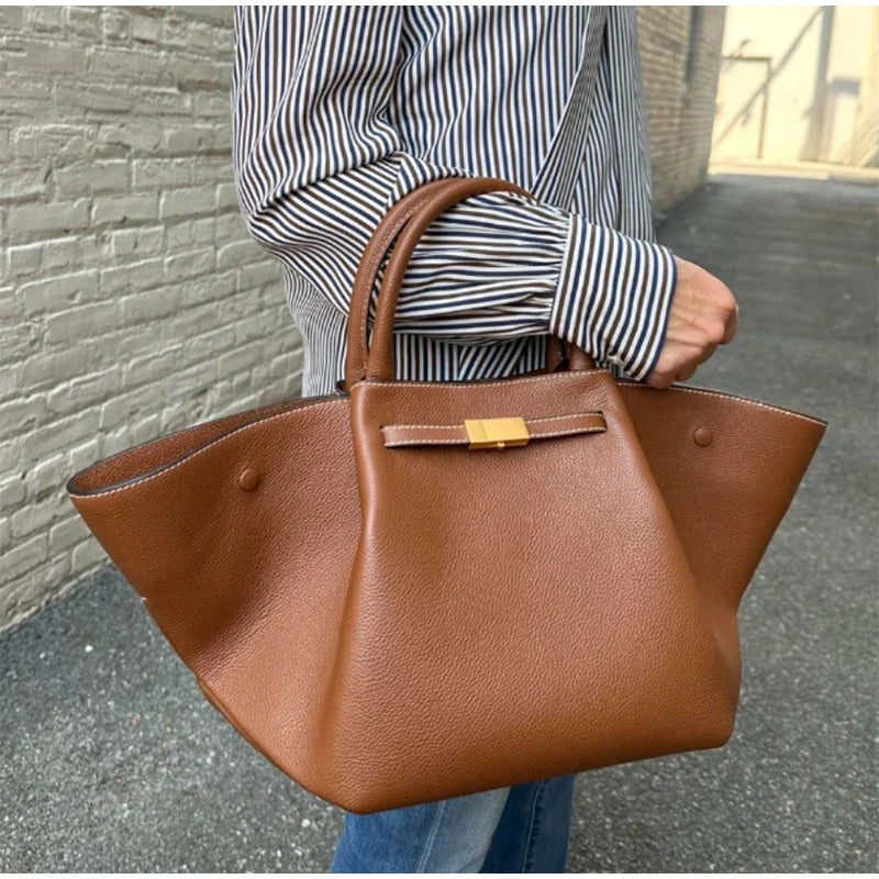 Emma – Elegant Læder Tote Taske til Dame