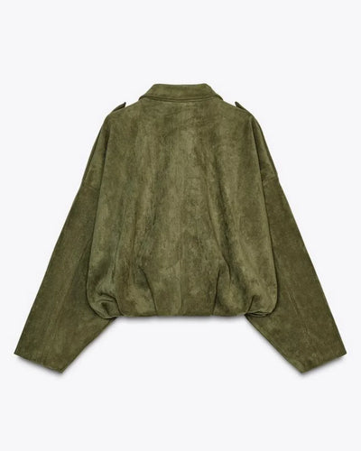 Mara I Varm Suede Læder Jakke til Dame Vinterjakke