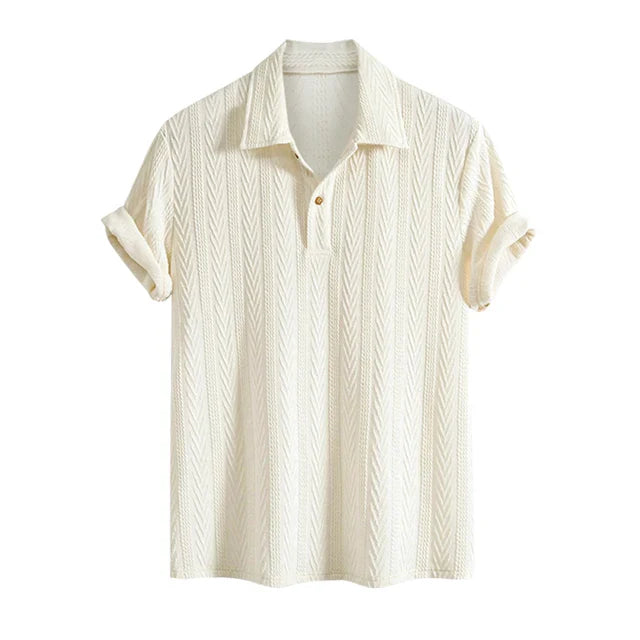 Casual Luxe Jacquard Polo Shirt Herre