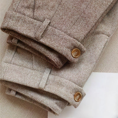 Lea | Kvinders Herringbone Plisserede Bukser Dame