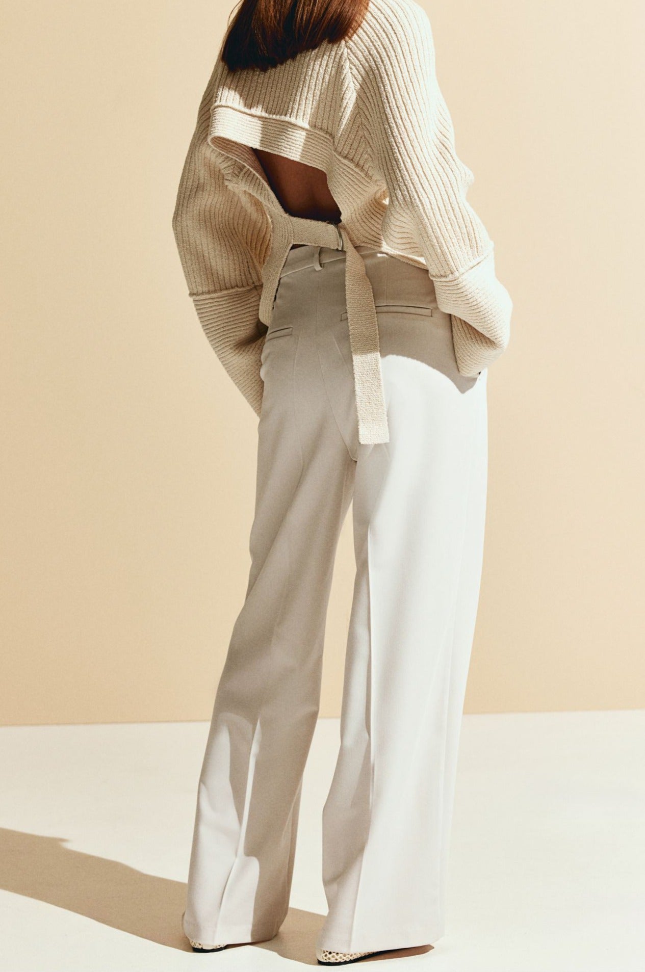 Bredde damesbukser med folder og lige pasform Bukser Dame