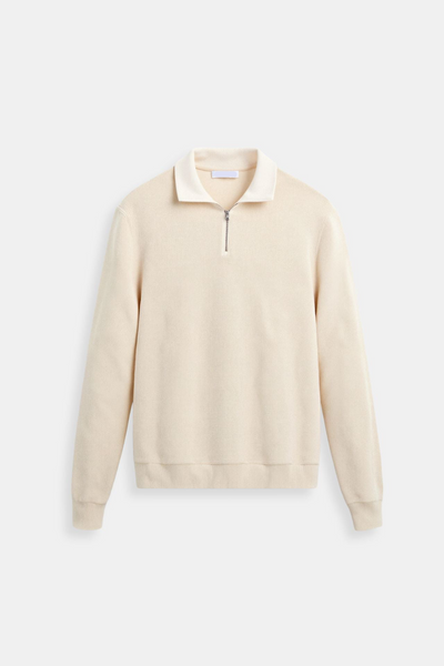 Topman | Klassisk herre striktrøje med lynlås – pullover i uld