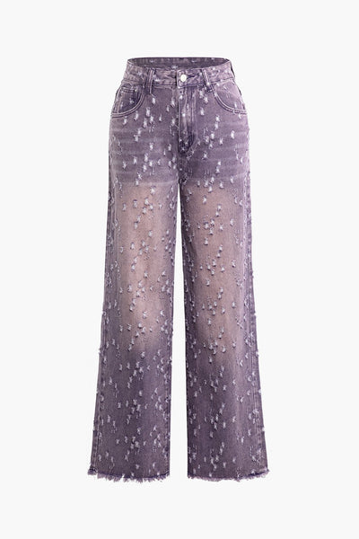 Karoline |Denim Jeans Washed Wide-Leg Bukser Dame