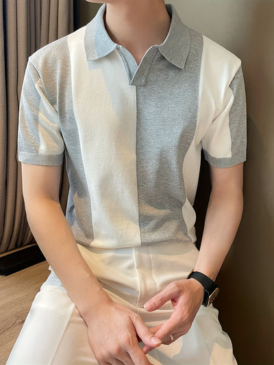 Asher | Colorblock polo til mænd – moderne åndbar poloshirt