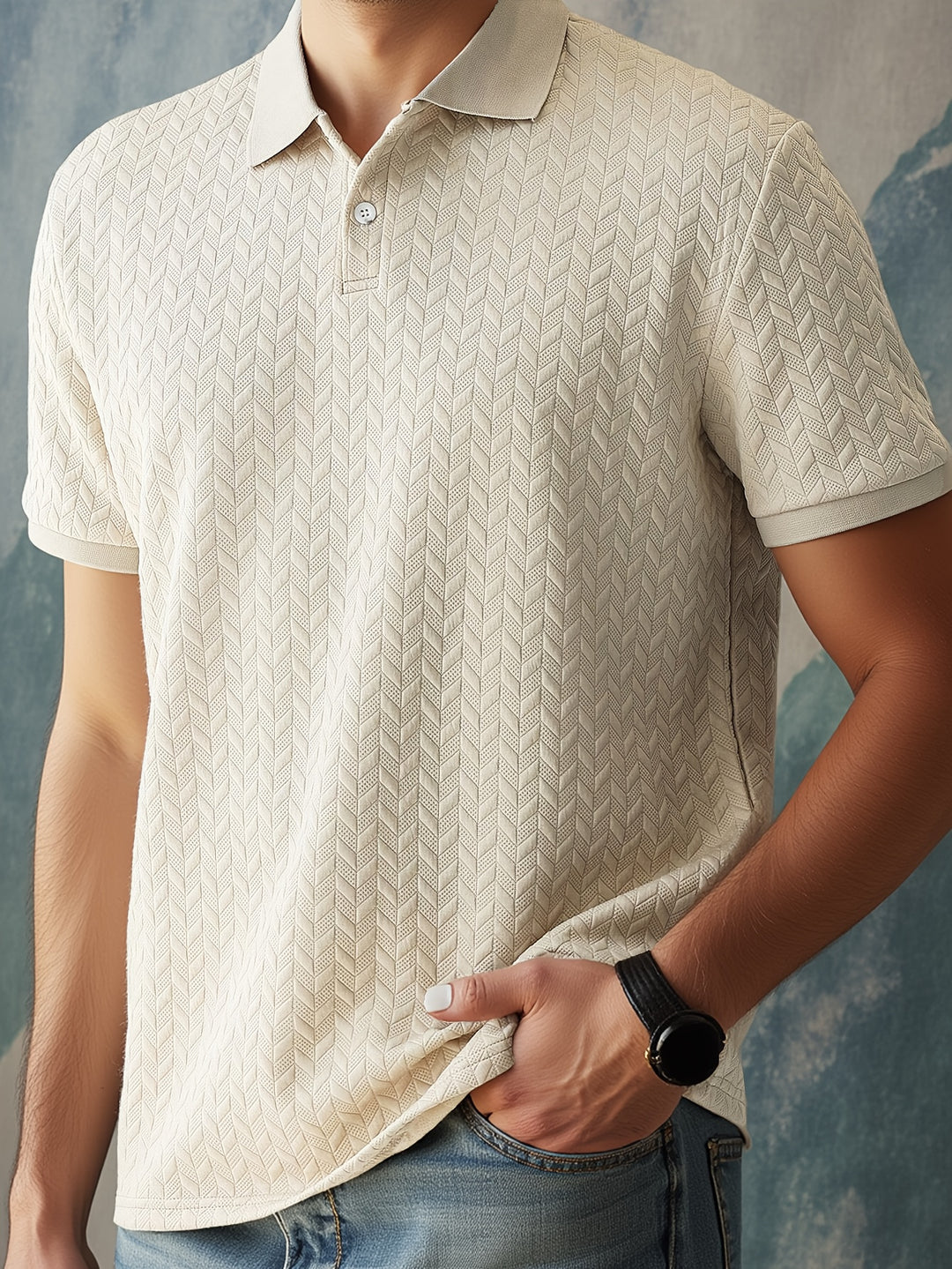 Tristan | Elegant struktureret herre polo – moderne slim fit design
