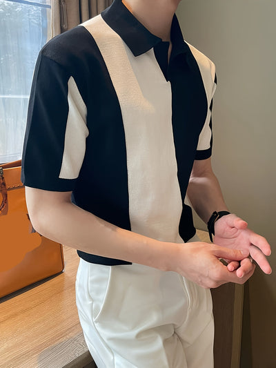 Asher | Colorblock polo til mænd – moderne åndbar poloshirt