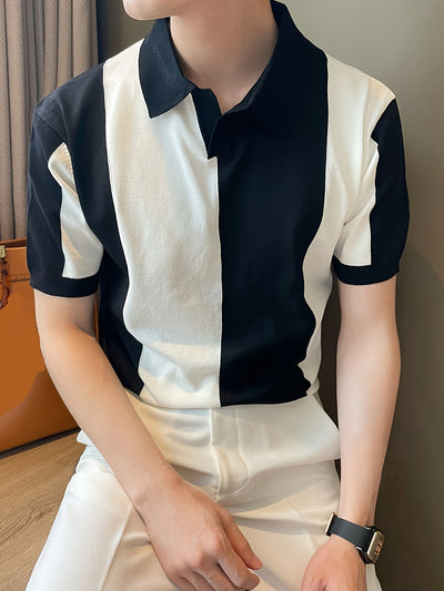 Asher | Colorblock polo til mænd – moderne åndbar poloshirt