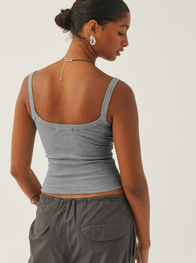 Anke | Casual Ribbed Tank Top with Round Neck Dame Top