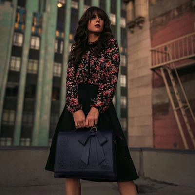 Lisa – Elegant Læder Håndtaske med Sløjfe