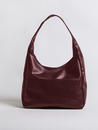 Minimalistisk Vegan Læder Hobo Skuldertaske