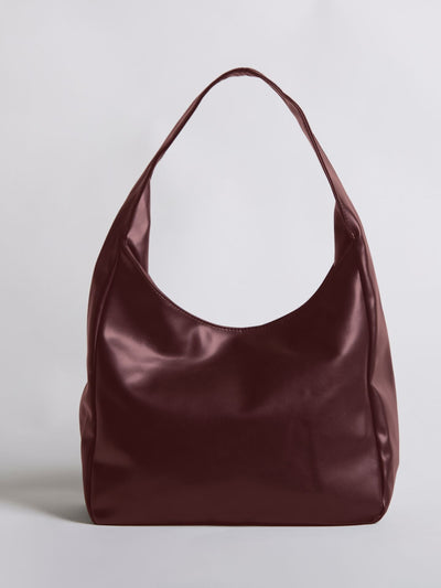 Minimalistisk Vegan Læder Hobo Skuldertaske