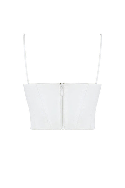 Eliza | Elegant Hvid Bustier Top med Fine Stropper Corset Dame