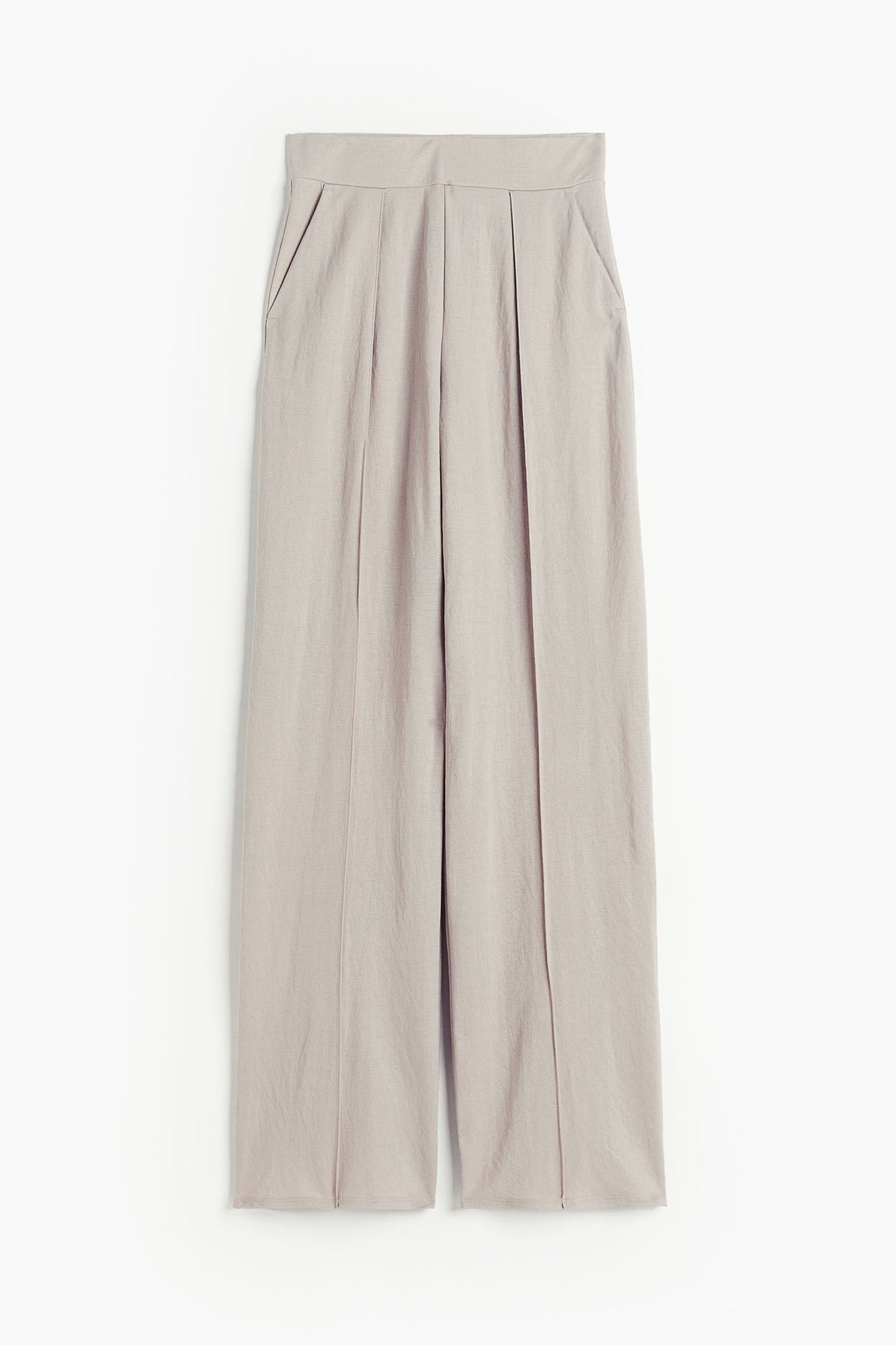 Luftig damebukser med bredt snit og folder Bukser Dame