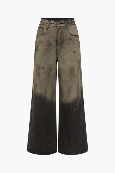 Emmi | Denim Jeans Stylish Ombre Wide-Leg Bukser Dame