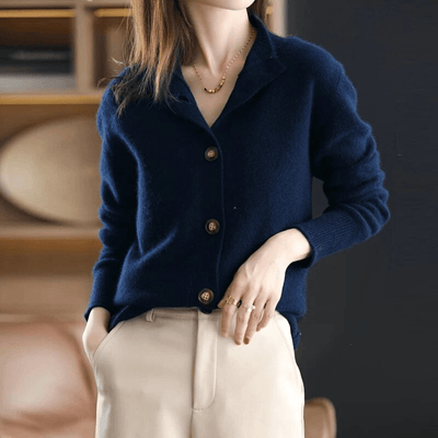 Elegant strikket cardigan med knapper til kvinder